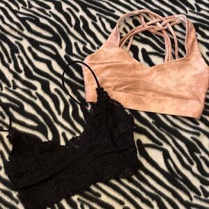 Forever 21 Blush and Black Bralette bundle